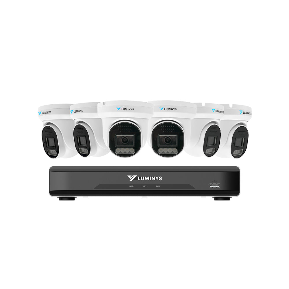Luminys K56-8L1A2 LumiLuxLite IP Kit, 8-Channel 5MP NVR and 6 5MP LumiLuxLite Turret Cameras
