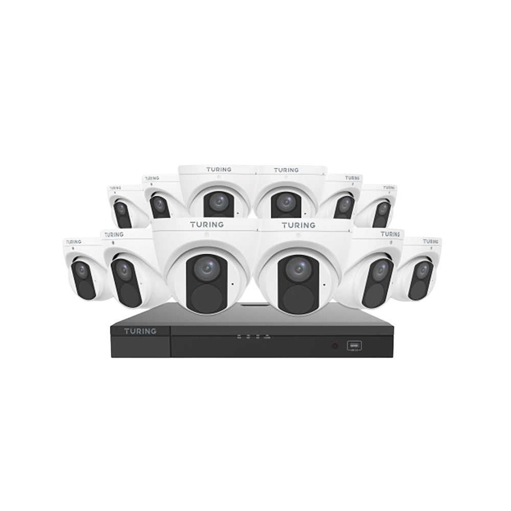 Turing TLKCT4F4 Lite IP Kit, 16-Channel NVR and 12 4MP Cameras