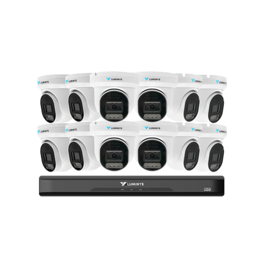 Luminys K5T-16L2A4 LumiLuxLite IP Kit, 16-Channel NVR and 12 5MP LumiLuxLite Cameras
