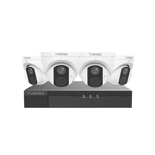 Turing TLK4T441 Lite IP Kit, 4-Channel NVR and 4 4MP Cameras