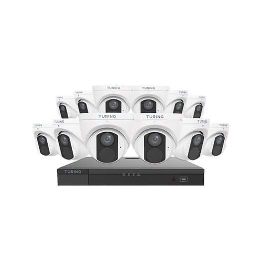 Turing TLKCT4F4 Lite IP Kit, 16-Channel NVR and 12 4MP Cameras